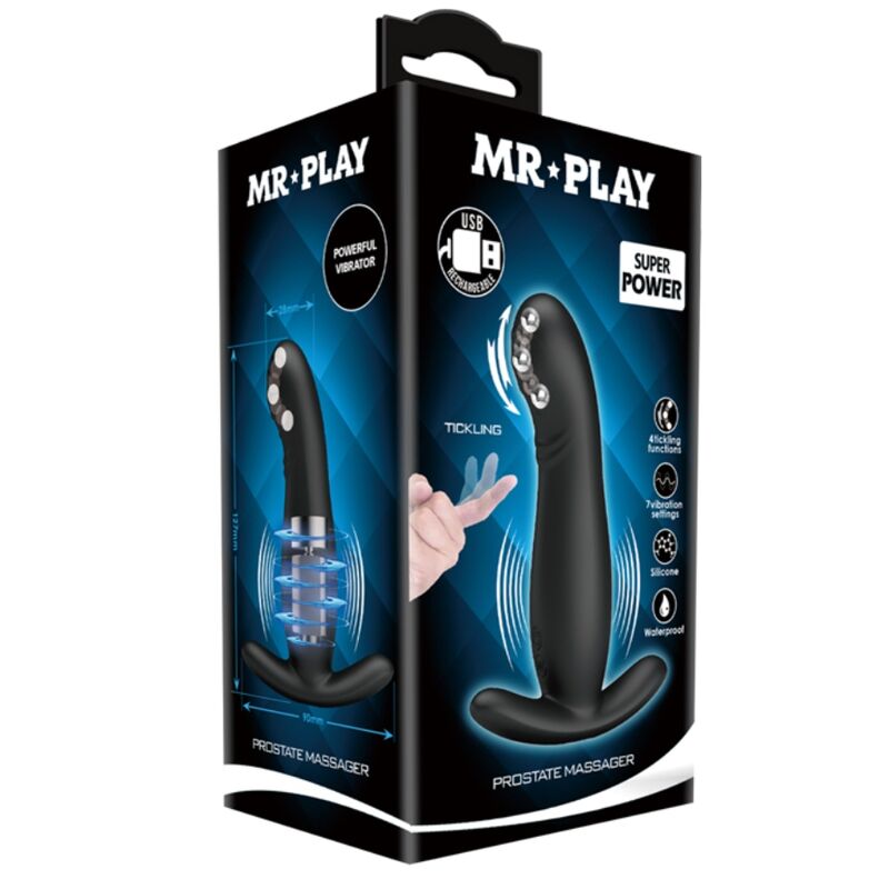 MR PLAY - MASSAGGIATORE PROSTATICO NERO RICARICABILE - immagine 9