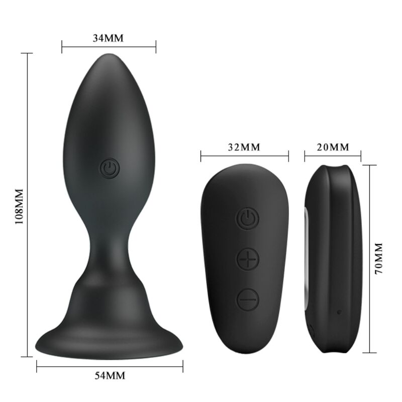 MR PLAY - PLUG ANALE CON TELECOMANDO VIBRAZIONE NERO - immagine 5