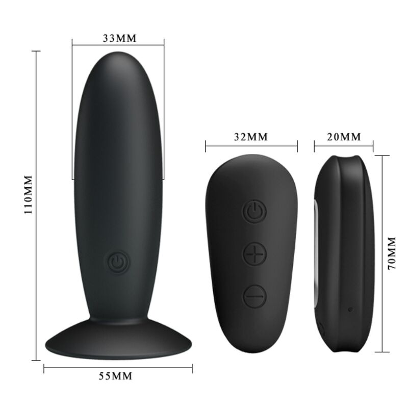 MR PLAY - PLUG ANALE CON TELECOMANDO VIBRAZIONE NERO - immagine 6